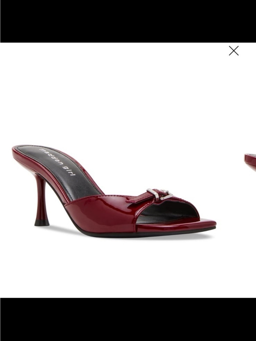NWB madden girl women’s dawn buckled dress mules sandals deep red size 7